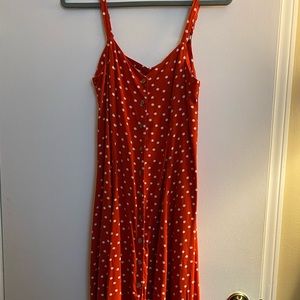 Polka dot crisscross cami dress